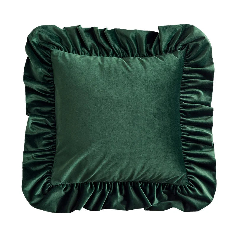 Ruffle Velvet Cushion Cover