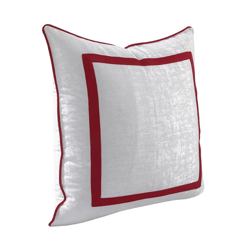 Modern Strie Red Grey Cushion Cover