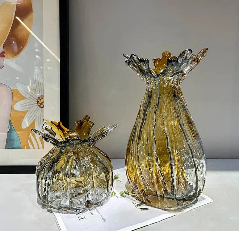 Creative Flower Edge Glass Vase