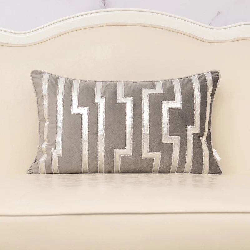 Geometric Velvet Throw Pillow Case