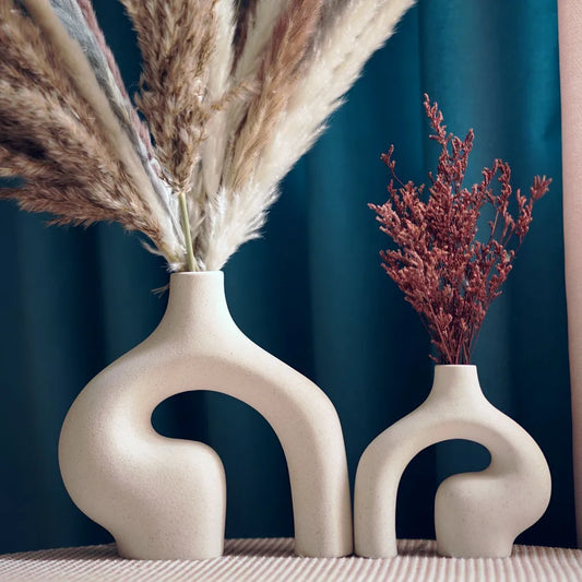 Minimalist Ceramic White Nordic Vase