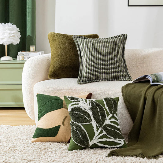 Modern Green Throw Pillow Cover