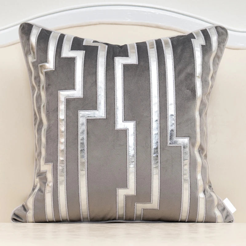 Geometric Velvet Throw Pillow Case