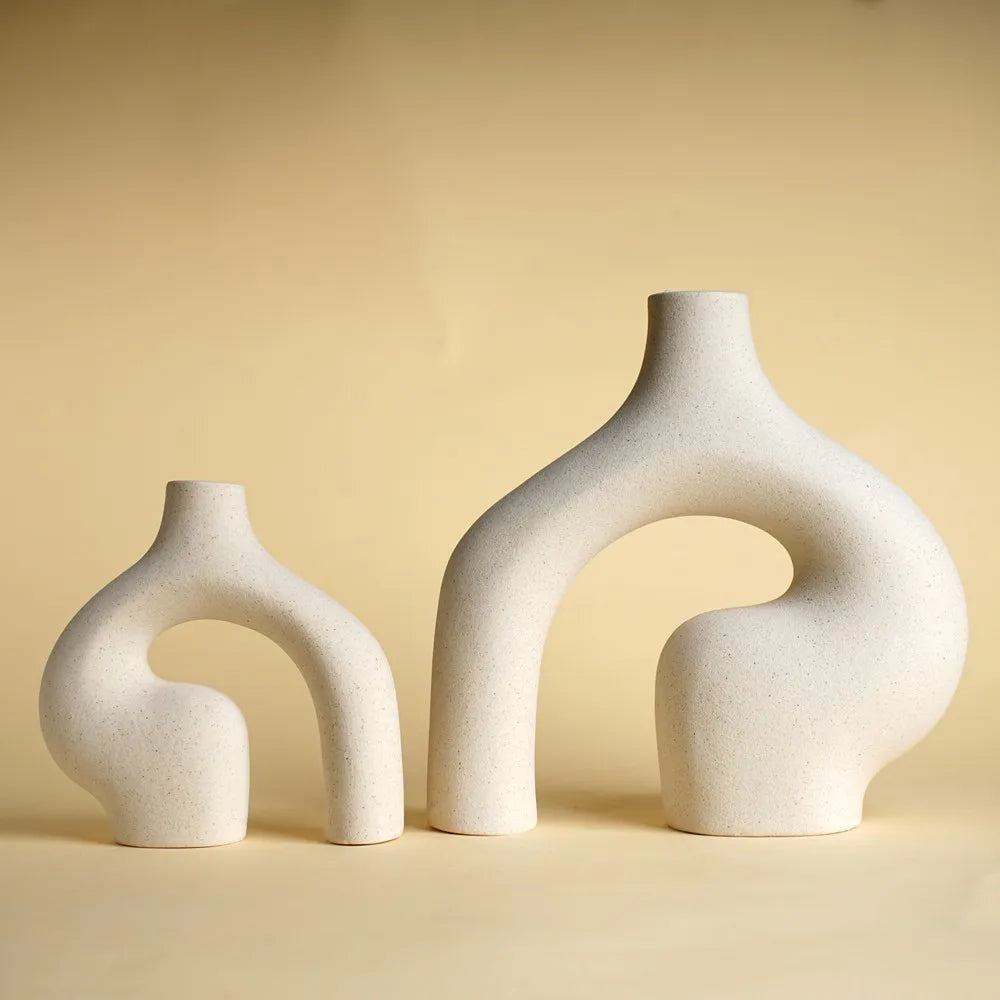 Minimalist Ceramic White Nordic Vase