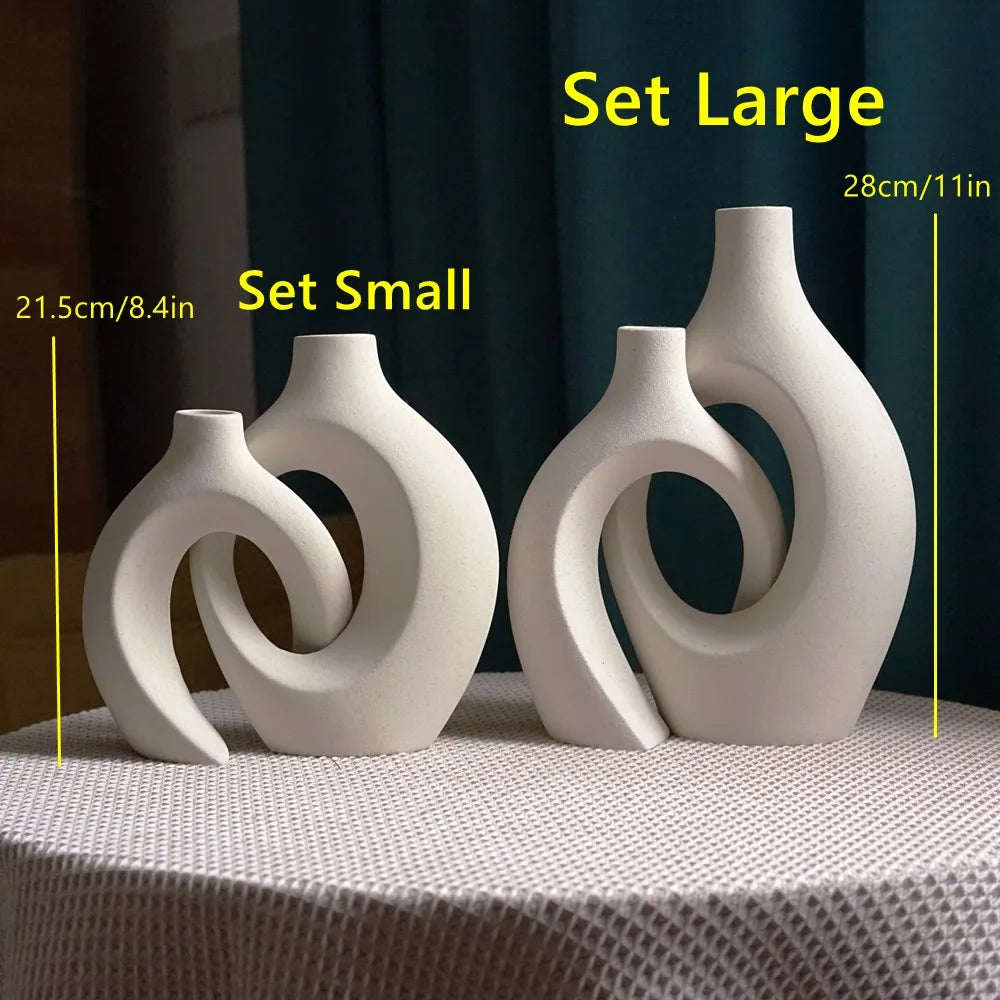 Nordic Tabletop Ceramic Vase Set