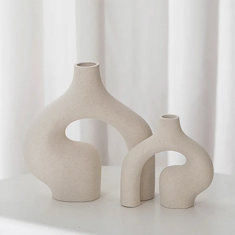 Minimalist Ceramic White Nordic Vase