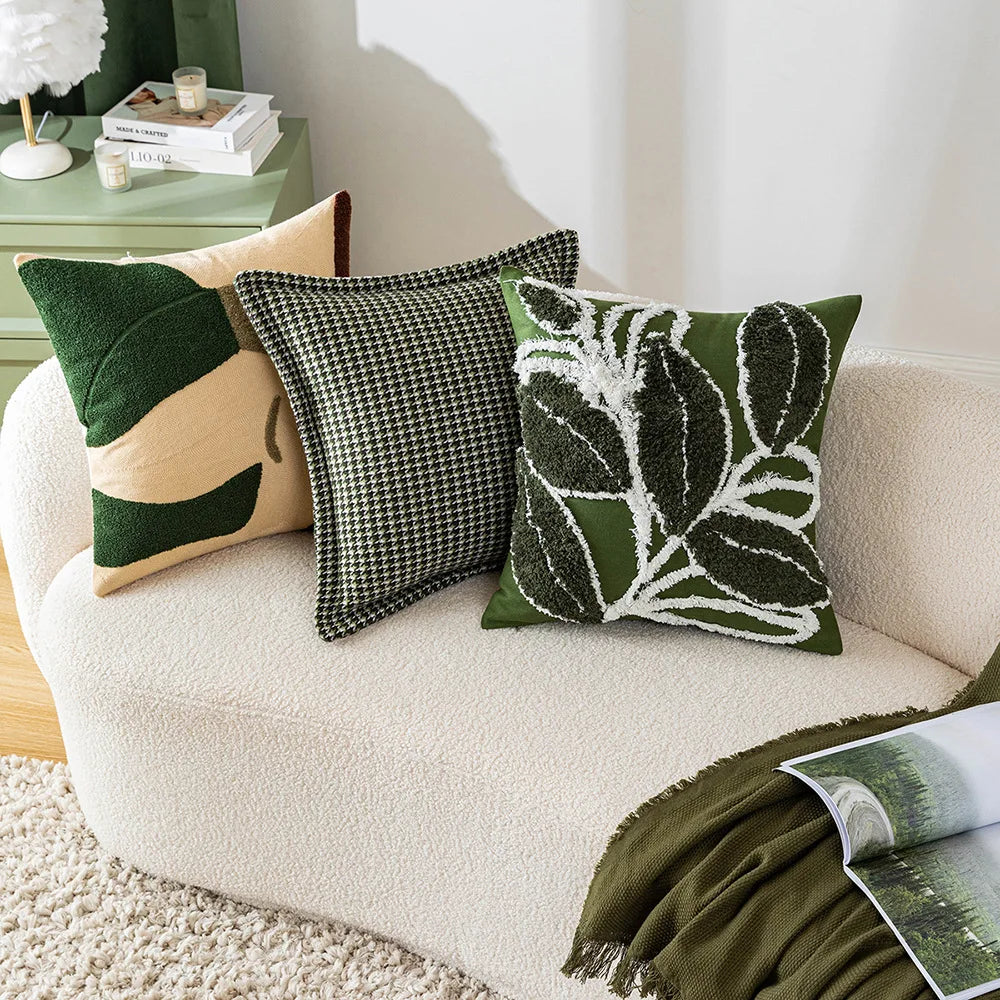 Modern Green Throw Pillow Cover