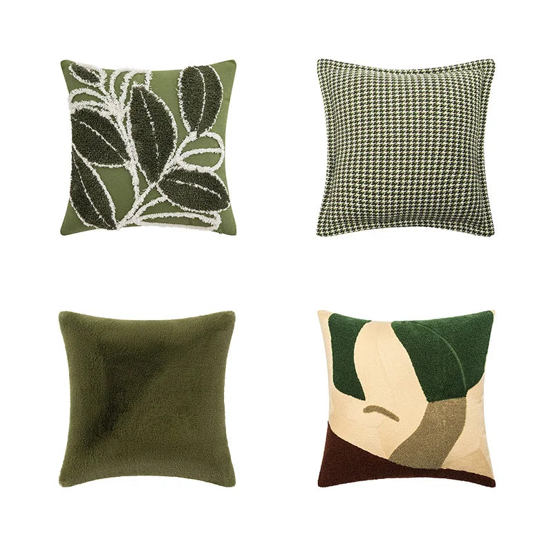 Modern Green Throw Pillow Cover